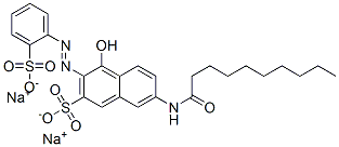 disodium 4-hydroxy-7-[(1-oxodecyl)amino]-3-[(2-sulphonatophenyl)azo]naphthalene-2-sulphonate  Structural