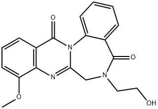 Quinazolino[3,2-a][1,4]benzodiazepine-5,13-dione,  6,7-dihydro-6-(2-hydroxyethyl)-9-methoxy- Structural