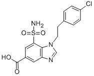 1H-Benzimidazole-5-carboxylic acid, 7-(aminosulfonyl)-1-(2-(4-chloroph enyl)ethyl)- Structural