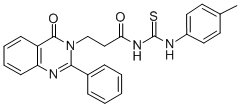 Urea, 1-(3-(4-oxo-2-phenyl-3,4-dihydro-3-quinazolinyl)propionyl)-3-(p- tolyl)-2-thio- Structural