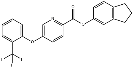 2-Pyridinecarboxylic acid, 5-(2-(trifluoromethyl)phenoxy)-, 2,3-dihydr o-1H-inden-5-yl ester Structural