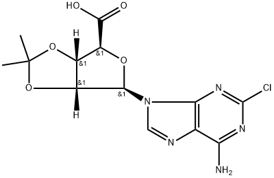 2-CHLORO-9-(2-3-O-ISOPROPYLIDENE-BETA-D-RIBOFURANOSYLURONIC ACID)ADENINE Structural