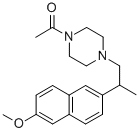 1-Acetyl-4-(2-(6-methoxy-2-naphthalenyl)propyl)piperazine Structural