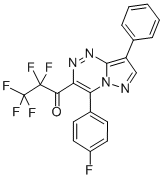 1-Propanone, 1-(4-(4-fluorophenyl)-8-phenylpyrazolo(5,1-c)(1,2,4)triaz in-3-yl)-2,2,3,3,3-pentafluoro-