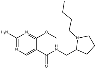 5-Pyrimidinecarboxamide, 2-amino-N-((1-butyl-2-pyrrolidinyl)methyl)-4- methoxy- Structural