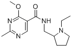 N-((1-Ethyl-2-pyrrolidinyl)methyl)-4-methoxy-2-methyl-5-pyrimidinecarb oxamide