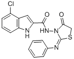 1H-Indole-2-carboxamide, 4-chloro-N-(4-oxo-2-(phenylimino)thiazolidin- 3-yl)-