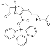 1-Azabicyclo(3.2.0)hept-2-ene-2-carboxylic acid, 3-((2-(acetylamino)et henyl)thio)-6-ethyl-7-oxo-, triphenylmethyl ester