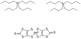 BIS(TETRA-N-BUTYLAMMONIUM) BIS(1,3-DITHIOLE-2-THIONE-4,5-DITHIOLATO)PLATINUM(II) Structural