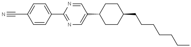 trans-4-[5-(4-heptylcyclohexyl)-2-pyrimidyl]benzonitrile Structural