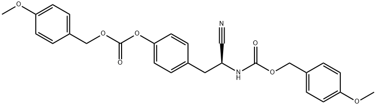 N,O-BIS(4-METHOXYBENZYLOXYCARBONYL)-(S)-2-AMINO-3-(4-HYDROXYPHENYL)-PROPIONITRILE Structural