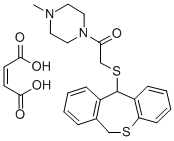 1-(((6,11-Dihydrodibenzo(b,e)thiepin-11-yl)thio)acetyl)-4-methylpipera zine maleate Structural