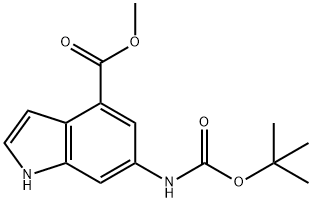 METHYL 6-N-BOC-AMINOINDOLE-4-CARBOXYLATE Structural