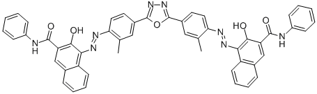 4,4'-[1,3,4-OXADIAZOLE-2,5-DIYL]-BIS[(2-METHYL-4,1-PHENYLENE)AZO] BIS[3-HYDROXY]-N-PHENYL-2-NAPHTHALENECARBOXAMIDE Structural