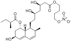 1S,2S,6S,7,8S,8AR-HEXAHYDRO-BETA,DELTA,6-TRIHYDROXY-2-METHYL-8-[(2S)-2-METHYL-1-OXOBUTOXY]-4-(NITROOXY)BUTYL ESTER, 1-NAPHTHALENEHEPTANOIC ACID Structural