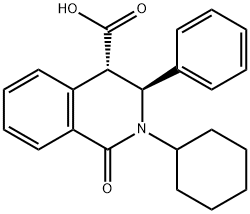 2-CYCLOHEXYL-1-OXO-3-PHENYL-1,2,3,4-TETRAHYDRO-4-ISOQUINOLINECARBOXYLIC ACID Structural