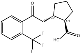 TRANS-2-[2-OXO-2-(2-TRIFLUOROMETHYLPHENYL)ETHYL]CYCLOPENTANE-1-CARBOXYLIC ACID Structural