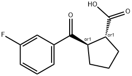 TRANS-2-(3-FLUOROBENZOYL)CYCLOPENTANE-1-CARBOXYLIC ACID Structural