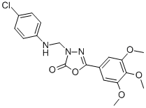 1,3,4-Oxadiazol-2(3H)-one, 3-(((4-chlorophenyl)amino)methyl)-5-(3,4,5- trimethoxyphenyl)-