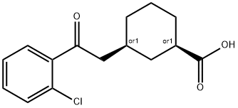 CIS-3-[2-(2-CHLOROPHENYL)-2-OXOETHYL]CYCLOHEXANE-1-CARBOXYLIC ACID Structural