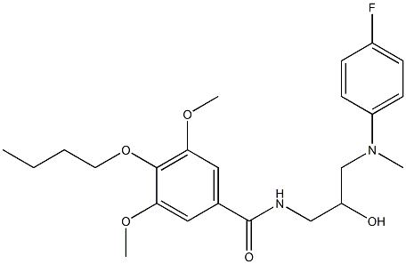 4-Butoxy-3,5-dimethoxy-N-(3-((4-fluorophenyl)methylamino)-2-hydroxypro pyl)benzamide Structural