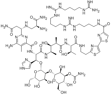 N1-(20-Amino-6,13,20-triimino-5,7,12,14,19-pentaazaicosan-1-yl)bleomycinamide Structural