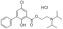 5-Chloro-2-hydroxy-3-biphenylcarboxylic acid, 2-(diisopropylamino)ethyl ester, hydrochloride