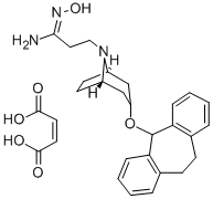 Tropane-8-propionamide, 3-(10,11-dihydro-5H-dibenzo(a,d)cyclohepten-5- yloxy), oxime, di(hydrogen maleate) Structural