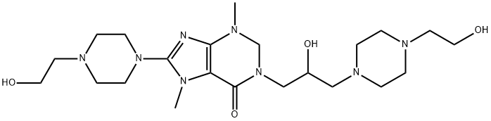 6(1H)-Purinone, 2,3-dihydro-3,7-dimethyl-8-(4-(2-hydroxyethyl)piperazi nyl)-1-(2-hydroxy-3-(4-(2-hydroxyethyl)piperazinyl)propyl)-