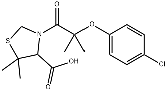 3-(2-(p-Chlorophenoxy)-2-methylpropionyl)-5,5-dimethyl-4-thiazolidinec arboxylic acid