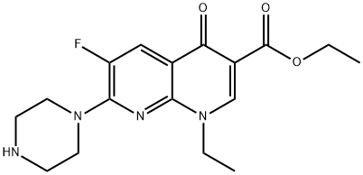 1-ETHYL-6-FLUORO-4-OXO-7-PIPERAZIN-1-YL-1,4-DIHYDRO-[1,8]NAPHTHYRIDINE-3-CARBOXYLIC ACID ETHYL ESTER Structural