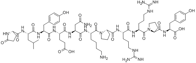 PYR-LEU-TYR-GLU-ASN-LYS-PRO-ARG-ARG-PRO-TYR-OH,pGlu-Leu-Tyr-Glu-Asn-Lys-Pro-Arg-Arg-Pro-Tyr-OH