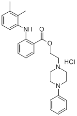 Piperazineethanol, 4-phenyl-, o-(2,3-dimethylphenylamino)benzoate, hyd rochloride