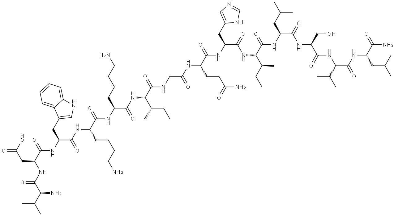 VAL-ASP-TRP-LYS-LYS-ILE-GLY-GLN-HIS-ILE-LEU-SER-VAL-LEU-NH2 Structural