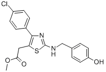 5-Thiazoleacetic acid, 4-(4-chlorophenyl)-2-(((4-hydroxyphenyl)methyl) amino)-, methyl ester