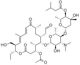 Tylosin, 23-di-O-de(6-deoxy-2,3-di-O-methyl-beta-D-allopyranosyl)-, 3- acetate-4B-(3-methylbutanoate)-