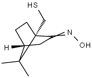 Bicyclo[2.2.1]heptan-2-one, 1-(mercaptomethyl)-7,7-dimethyl-, oxime, (1S,4R)- (9CI) Structural