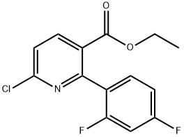 Ethyl 2-(2,4-difluorophenyl)-6-chloronicotinate Structural