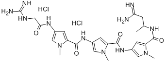 1H-Pyrrole-2-carboxamide, 4-(((4-((((aminoiminomethyl)amino)acetyl)ami no)-1-methyl-1H-pyrrol-2-yl)carbonyl)amino)-N-(5-(((2-(aminoiminomethy l)-1-methylethyl)amino)carbonyl)-1-methyl-1H-pyrrol-3-yl)-1-methyl-, d ihydrochloride