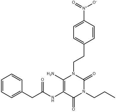 Benzeneacetamide,  N-[6-amino-1,2,3,4-tetrahydro-1-[2-(4-nitrophenyl)ethyl]-2,4-dioxo-3-propyl-5-pyrimidinyl]- Structural