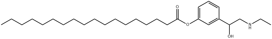 Octadecanoic acid 3-(2-(ethylamino)-1-hydroxyethyl)phenyl ester Structural