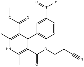 1,4-Dihydro-2,6-dimethyl-4-(3-nitrophenyl)-3,5-pyridinedicarboxylic Acid 3-(2-Cyanoethyl) 5-Methyl Ester Structural