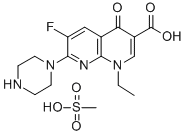 1,8-Naphthyridine-3-carboxylic acid, 1,4-dihydro-1-ethyl-6-fluoro-4-ox o-7-(1-piperazinyl)-, monomethanesulfonate