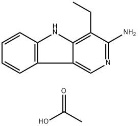 3-Amino-4-ethyl-5H-pyrido(4,3-b)indole acetate Structural