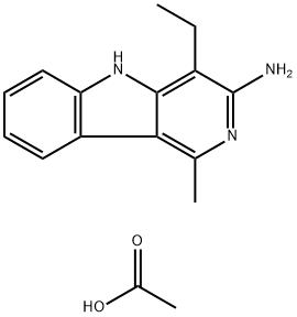 3-Amino-4-ethyl-1-methyl-5H-pyrido(4,3-b)indole acetate Structural