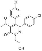 4-acetyl-2-(2'-hydroxyethyl)-5,6-bis(4-chlorophenyl)-2H-pyridazin-3-one Structural