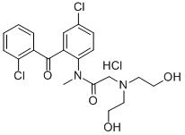 Acetamide, 2-(bis(2-hydroxyethyl)amino)-N-(4-chloro-2-(2-chlorobenzoyl )phenyl)-N-methyl-, monohydrochloride