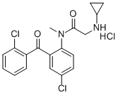 N-[4-chloro-2-(2-chlorobenzoyl)phenyl]-2-(cyclopropylamino)-N-methyl-a cetamide hydrochloride