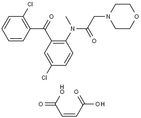 but-2-enedioic acid, N-[4-chloro-2-(2-chlorobenzoyl)phenyl]-N-methyl-2 -morpholin-4-yl-acetamide Structural