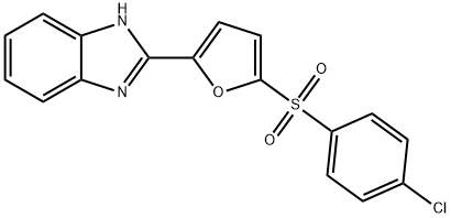 1H-Benzimidazole, 2-(5-((4-chlorophenyl)sulfonyl)-2-furanyl)- Structural